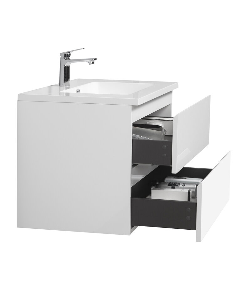 Badkamermeubel Angela 80cm - hoogglans wit