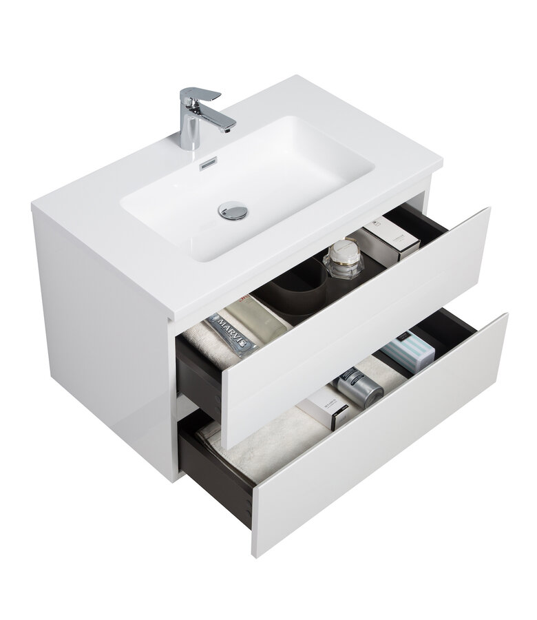 Badkamermeubel Angela 80cm - hoogglans wit