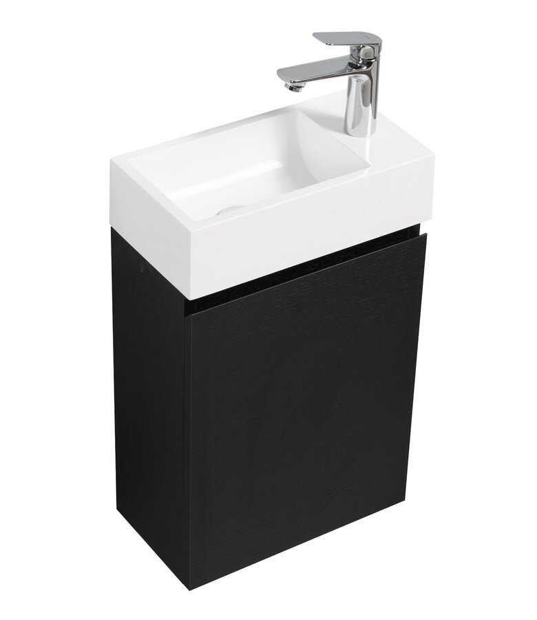 Toiletmeubel Angela 40cm - zwart houtnerf