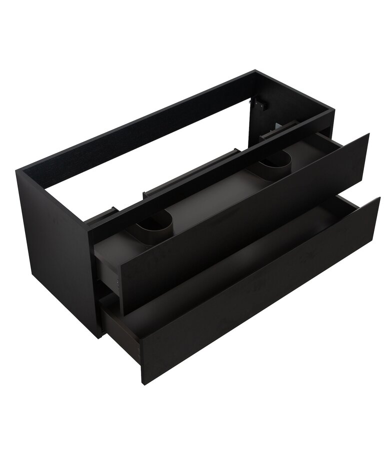 Wastafelkast Angela 120 x 48 x 50 cm - zwart houtnerf