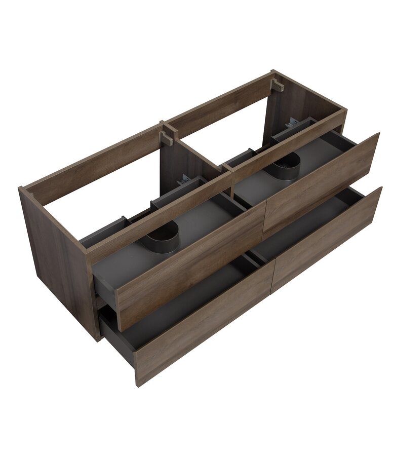 Wastafelkast Angela 140 x 48 x 50 cm - bruin eiken