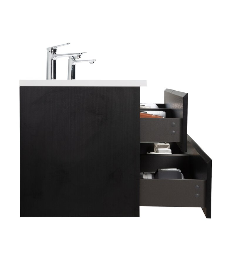 Badkamermeubel Angela 140cm - zwart houtnerf