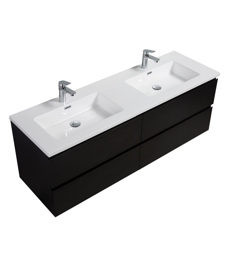 Badkamermeubel Angela 140cm - zwart houtnerf