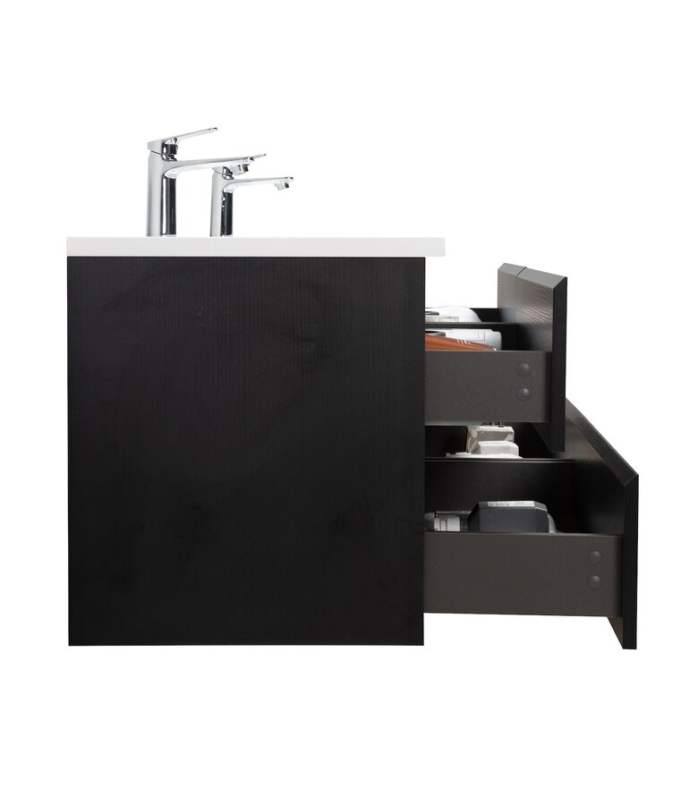 Badkamermeubel Angela 160cm - zwart houtnerf