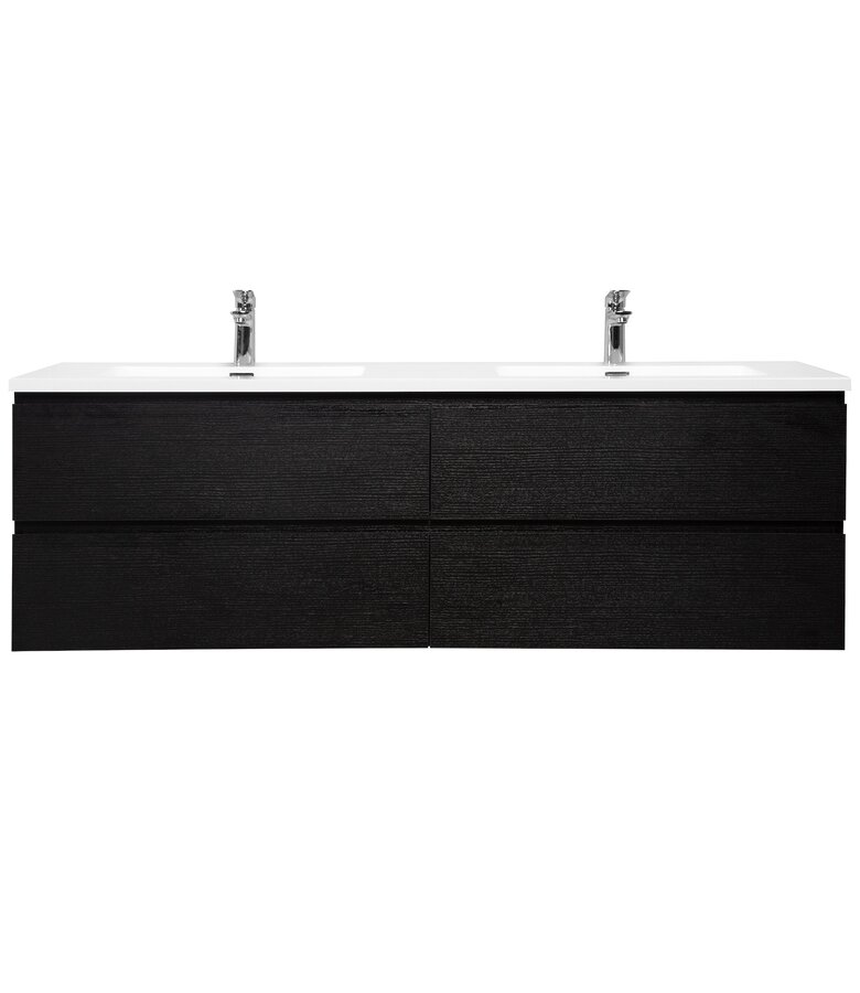 Badkamermeubel Angela 160cm - zwart houtnerf