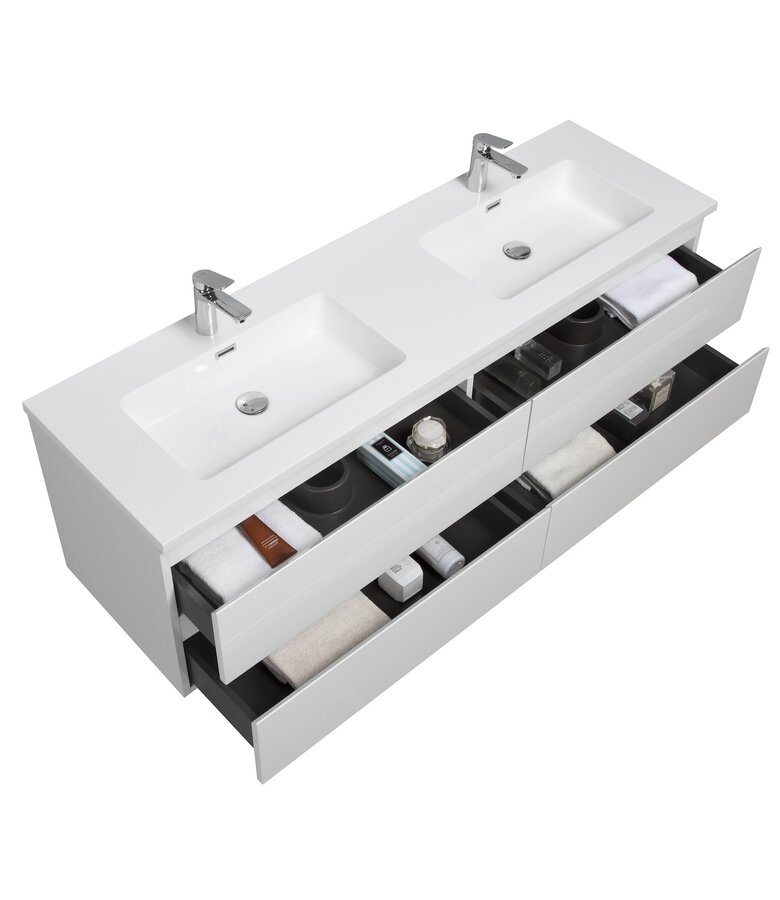 Badkamermeubel Angela 160cm - hoogglans wit