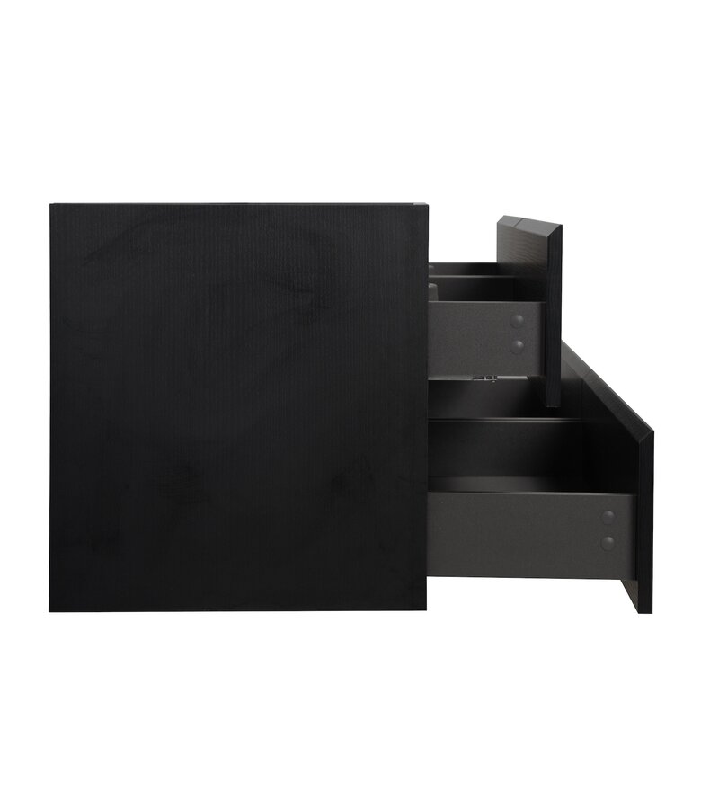 Wastafelkast Angela 160 x 48 x 50 cm - zwart houtnerf