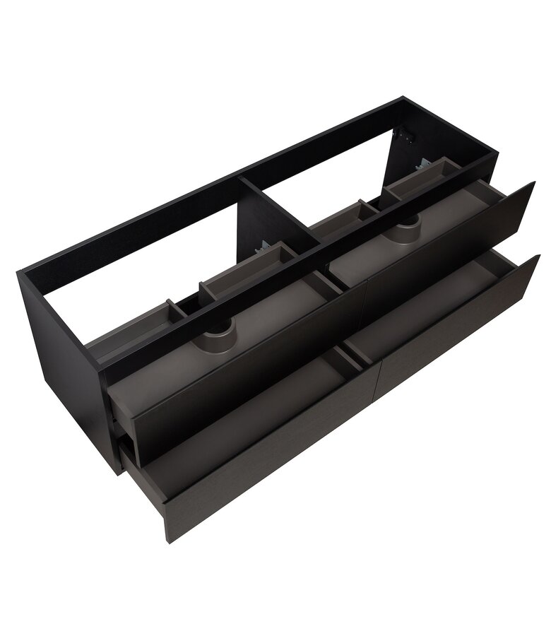 Wastafelkast Angela 160 x 48 x 50 cm - zwart houtnerf