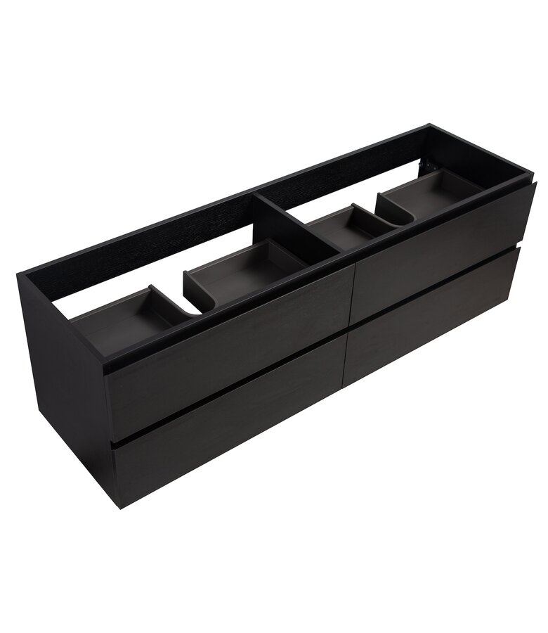 Wastafelkast Angela 160 x 48 x 50 cm - zwart houtnerf