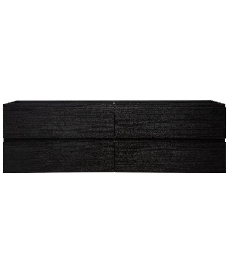 Wastafelkast Angela 160 x 48 x 50 cm - zwart houtnerf