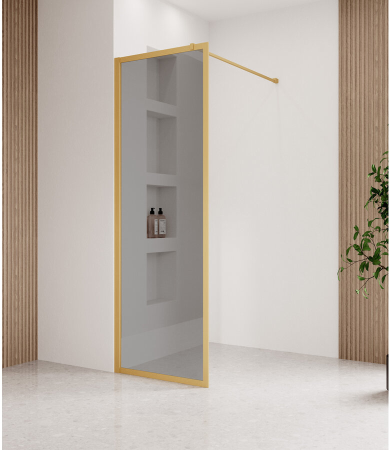 Douchewand Georgia 50 x 200 cm - goud - rookglas met nano coating