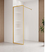 Douchewand Georgia 70 x 200 cm - goud - geribbeld glas met nano coating