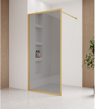 Douchewand Georgia 90 x 200 cm - goud - rookglas met nano coating