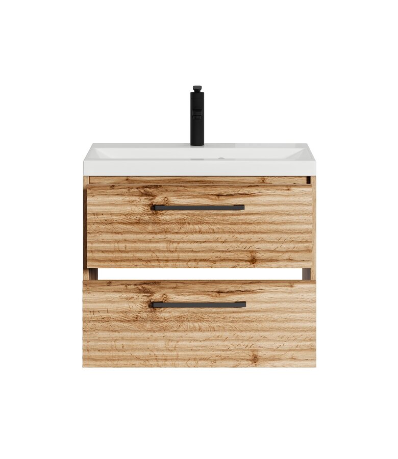 Badkamermeubel Etna 01 60cm met wastafel - eiken