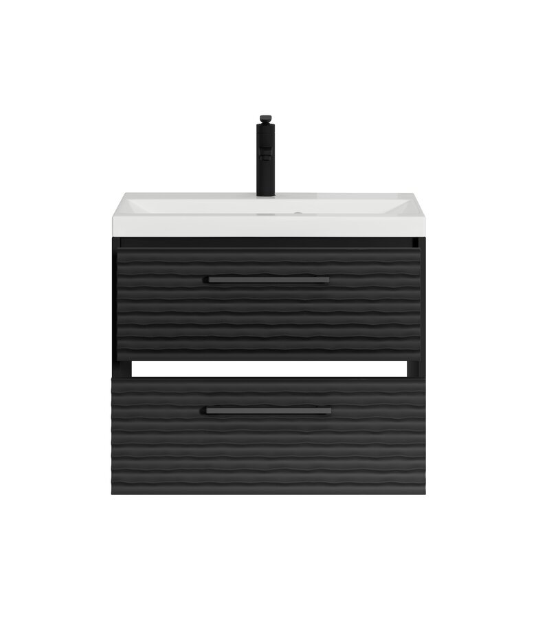 Badkamermeubel Etna 01 60cm met wastafel - mat zwart