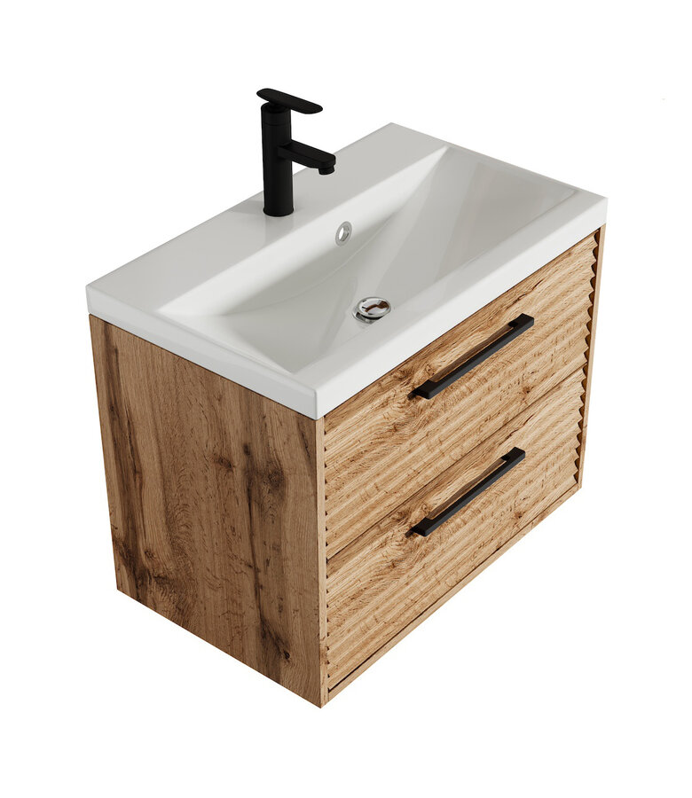 Badkamermeubel Etna 01 60cm met wastafel - eiken
