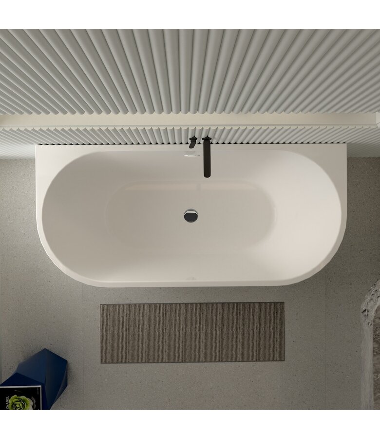 Half vrijstaand ligbad Isia 170 x 75 x 60 cm - wit