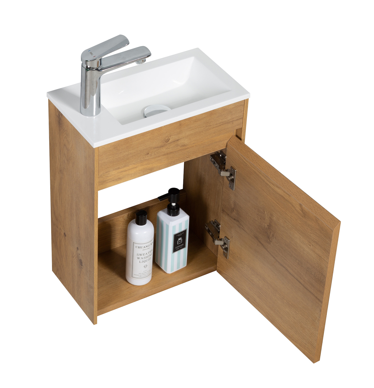 Toiletmeubel Sinta 40cm - eiken - witte wastafel - Badplaats