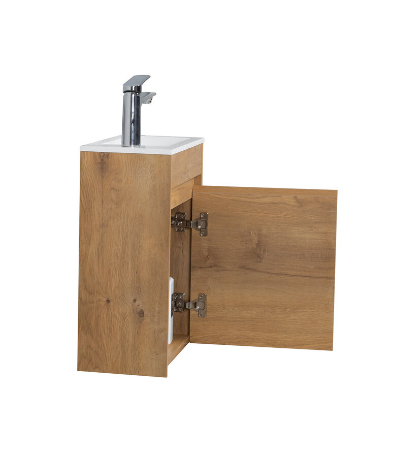 Toiletmeubel Sinta 40cm - eiken - witte wastafel