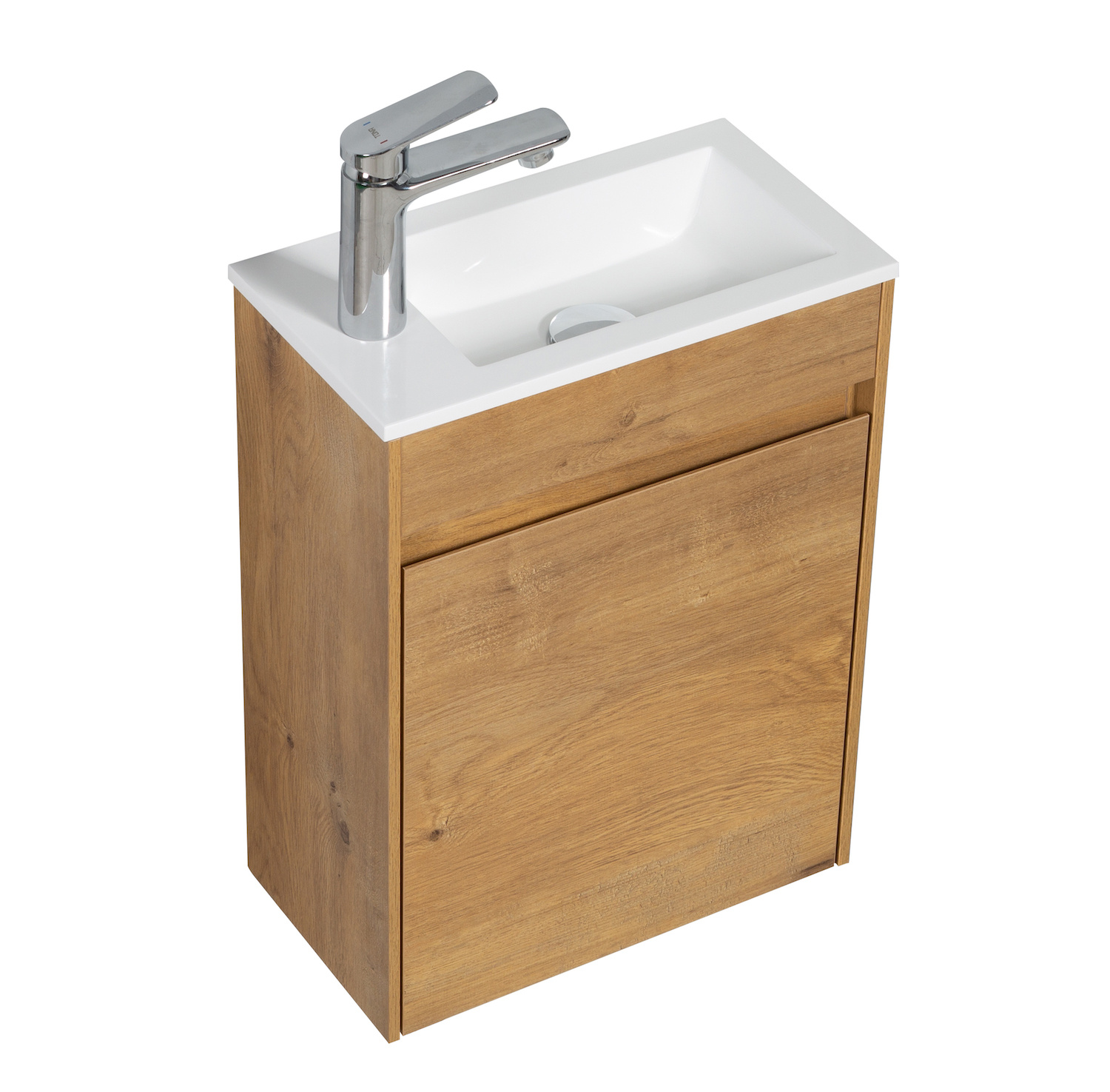 Toiletmeubel Sinta 40cm - eiken - witte wastafel - Badplaats