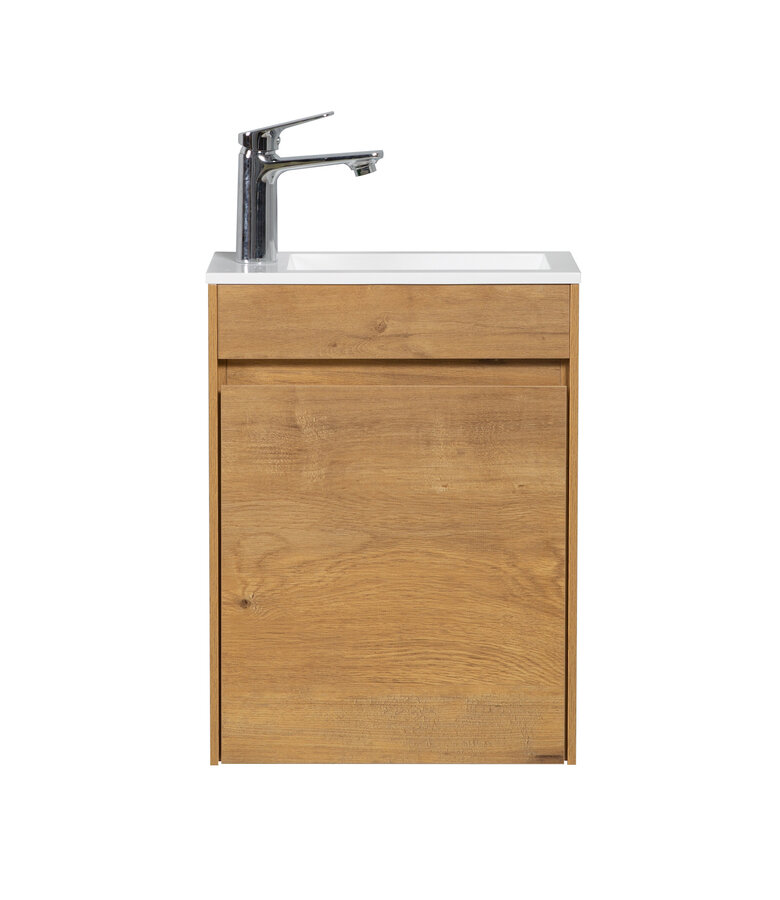 Toiletmeubel Sinta 40cm - eiken - witte wastafel