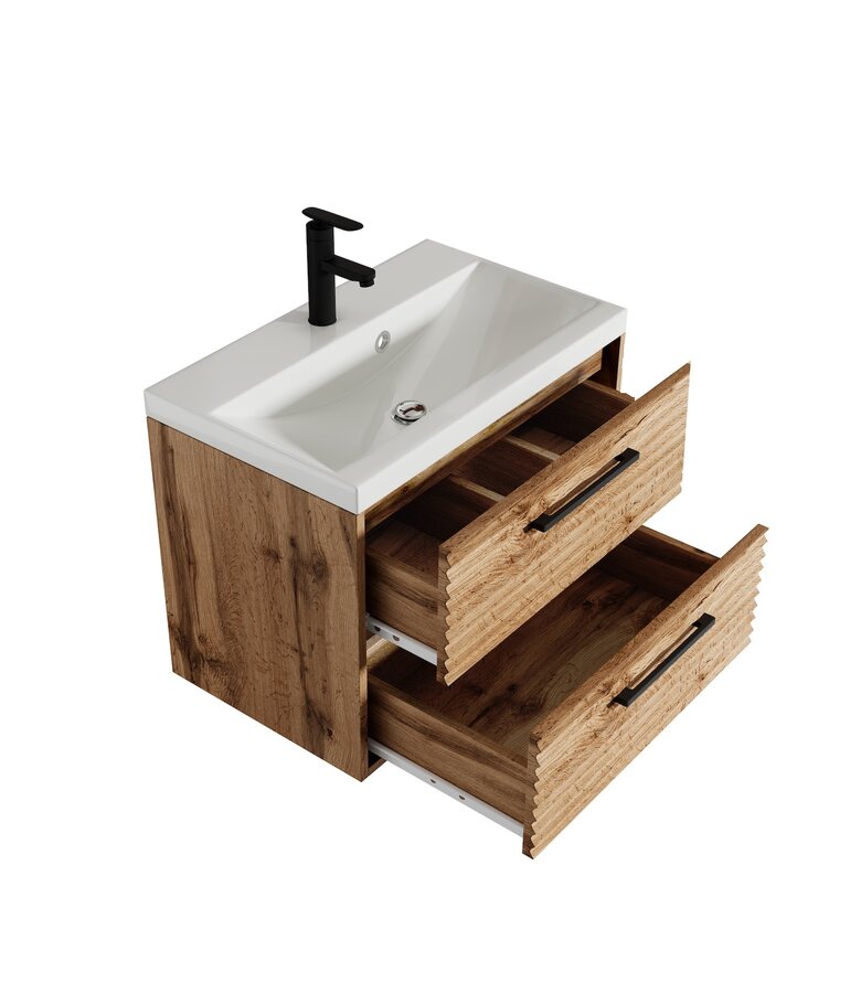 Badkamermeubel Etna 01 60cm met spiegelkast - eiken