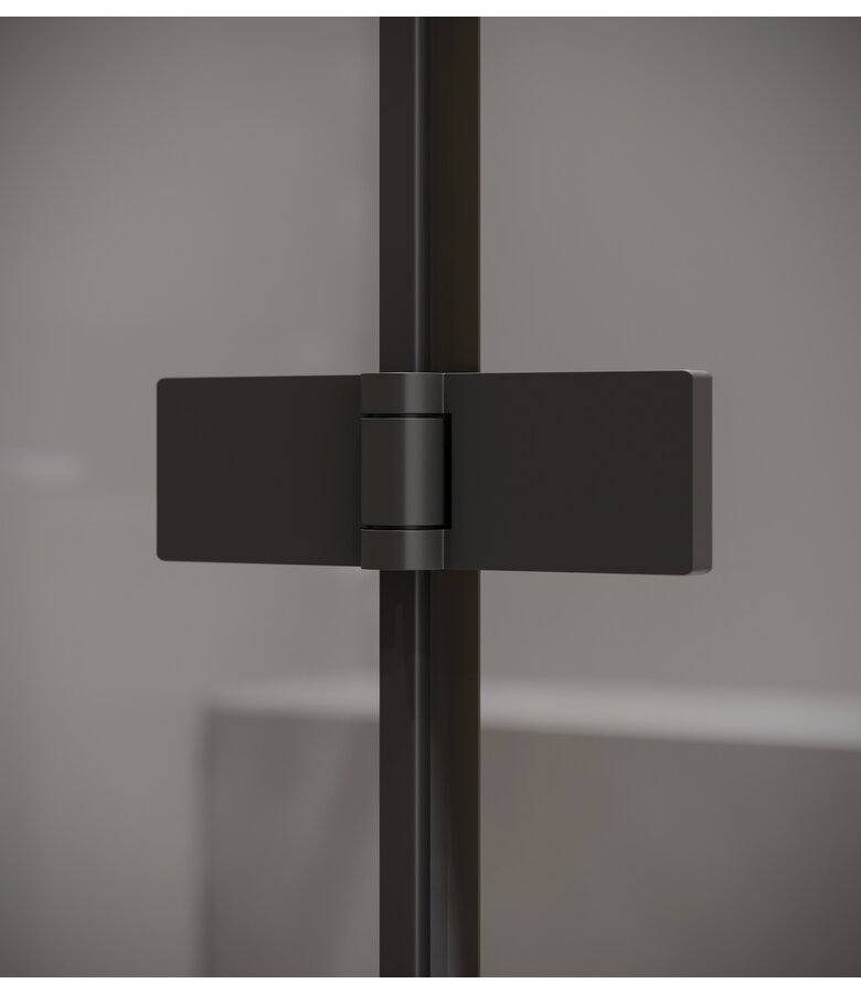 Badwand Austin 120 x 140 cm - rookglas - zwart - nano coating