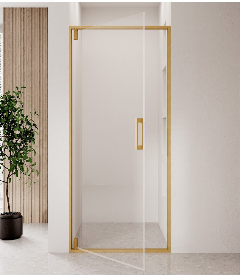 Douchewand Seattle 80 x 190 cm - goud - douchedeur 6mm