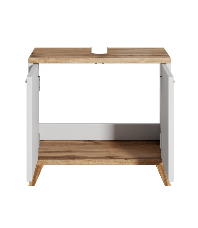 Wastafelkast Colima 60 x 28 x 54 cm - wit met eiken