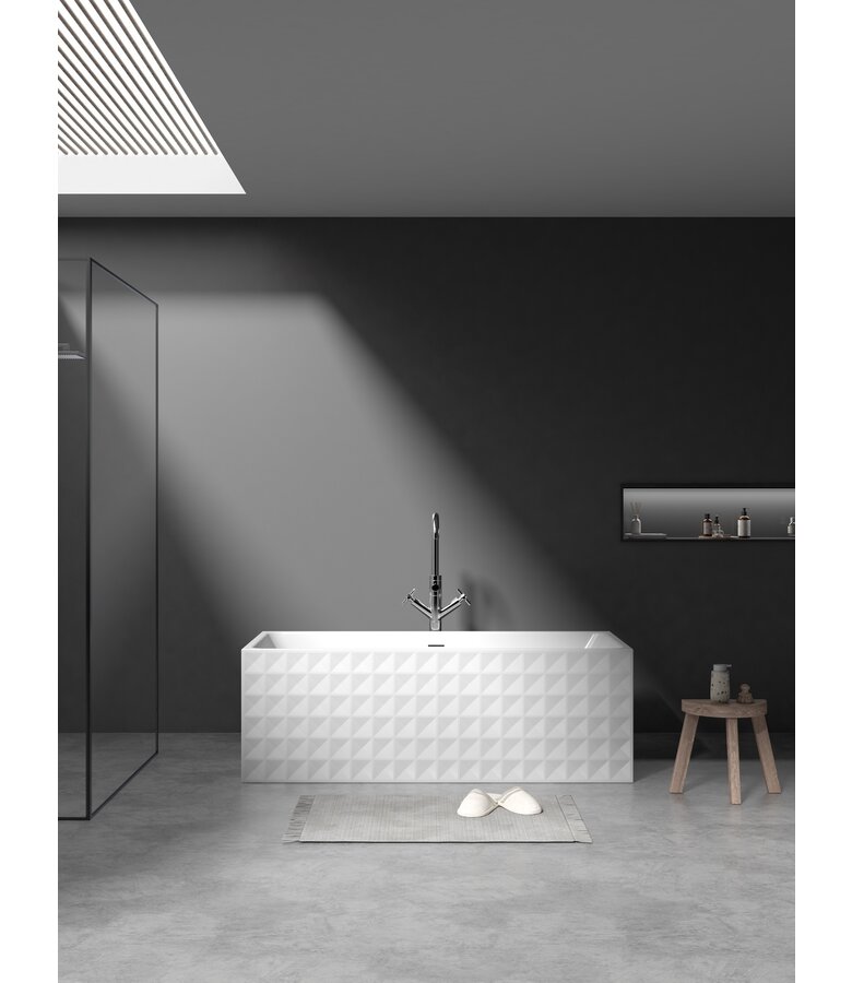 Vrijstaand ligbad Indus 170 x 78 x 58 cm - wit