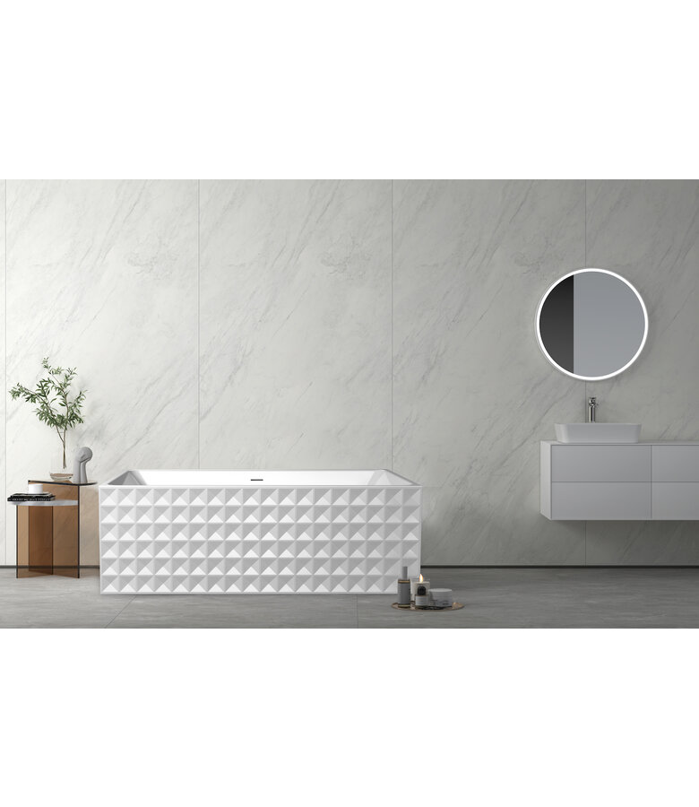 Vrijstaand ligbad Indus 170 x 78 x 58 cm - wit