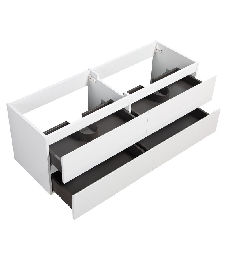 Wastafelkast Angela 140 x 48 x 50 cm - hoogglans wit