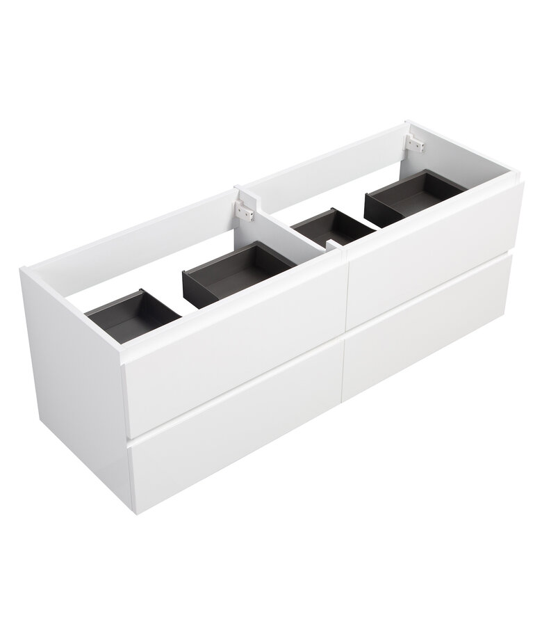 Wastafelkast Angela 140 x 48 x 50 cm - hoogglans wit