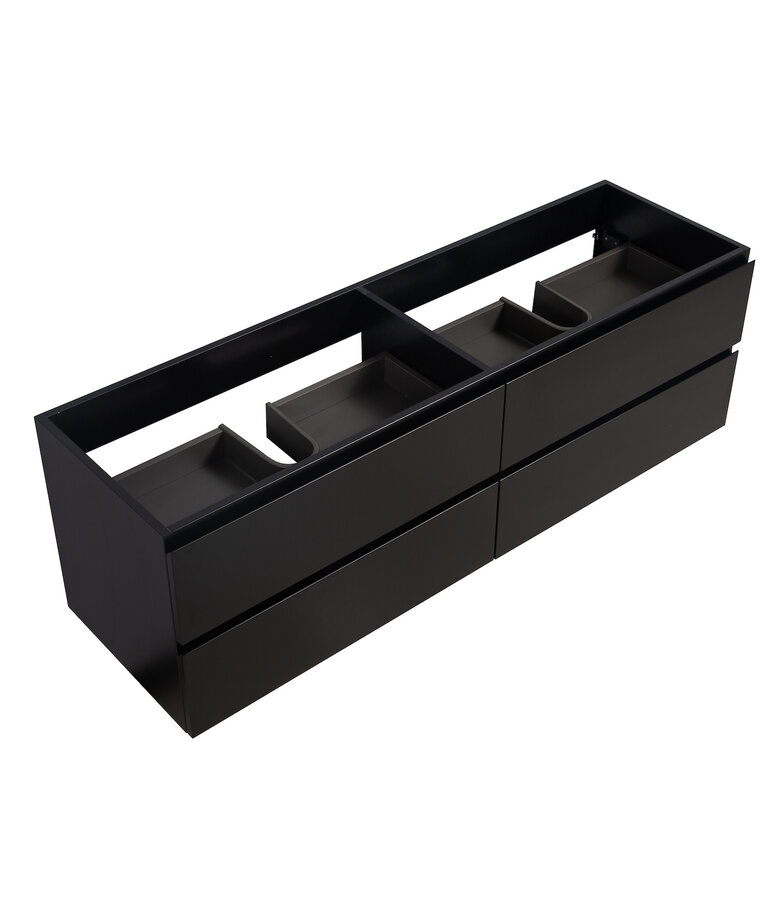 Wastafelkast Angela 160 x 48 x 50 cm - mat zwart