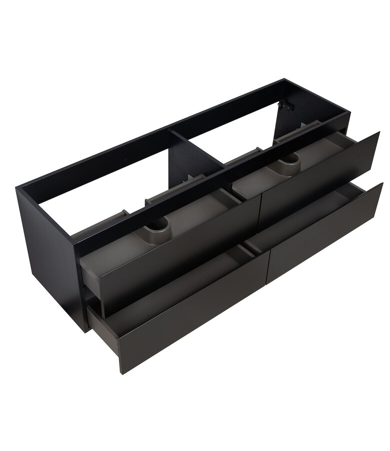 Wastafelkast Angela 160 x 48 x 50 cm - mat zwart