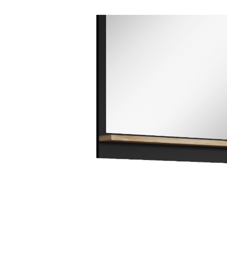 Spiegel Adam  60 x 12 x 50 cm - zwart met eiken