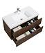 Badkamermeubel Thermis 100cm - bruin teak