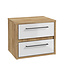 Wastafelkast Elano 60 x 45 x 50 cm - eiken met hoogglans wit - met bovenblad