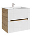 Badkamermeubel Lincoln 60cm - eiken met hoogglans wit