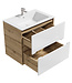 Badkamermeubel Lincoln 60cm - eiken met hoogglans wit