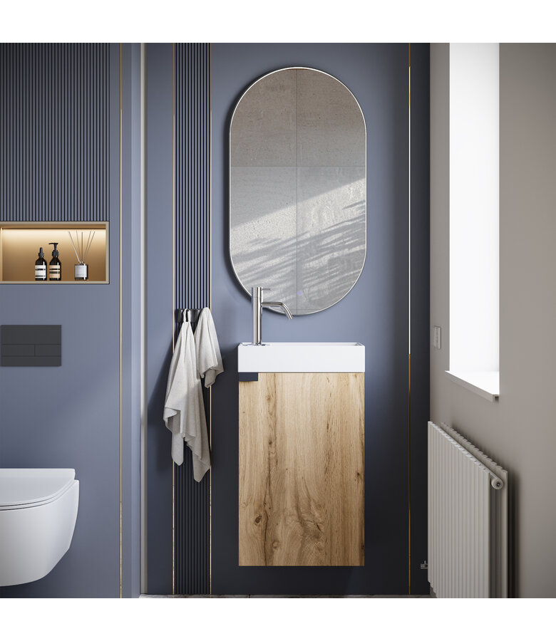 Toiletmeubel Apollo 40cm - licht eiken