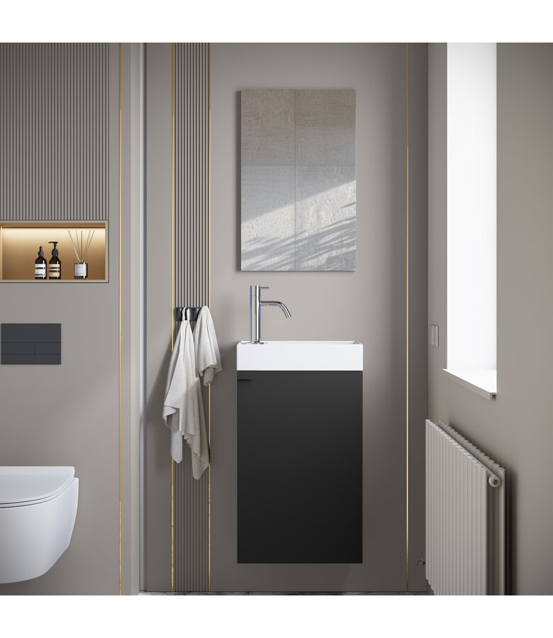 Toiletmeubel Apollo 40cm - mat zwart