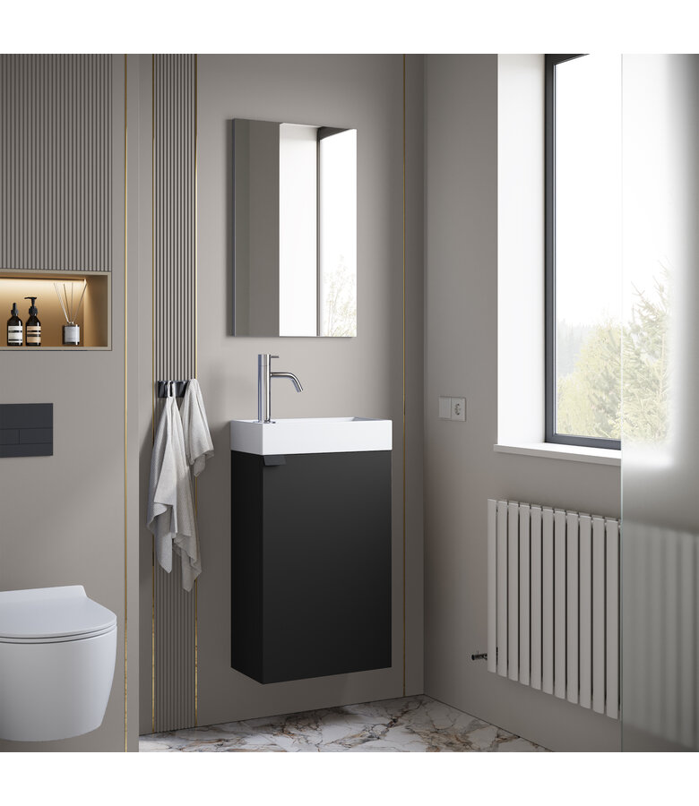 Toiletmeubel Apollo 40cm - mat zwart