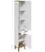 Badkamermeubel Otero 60cm met zijkast - hoogglans wit met eiken