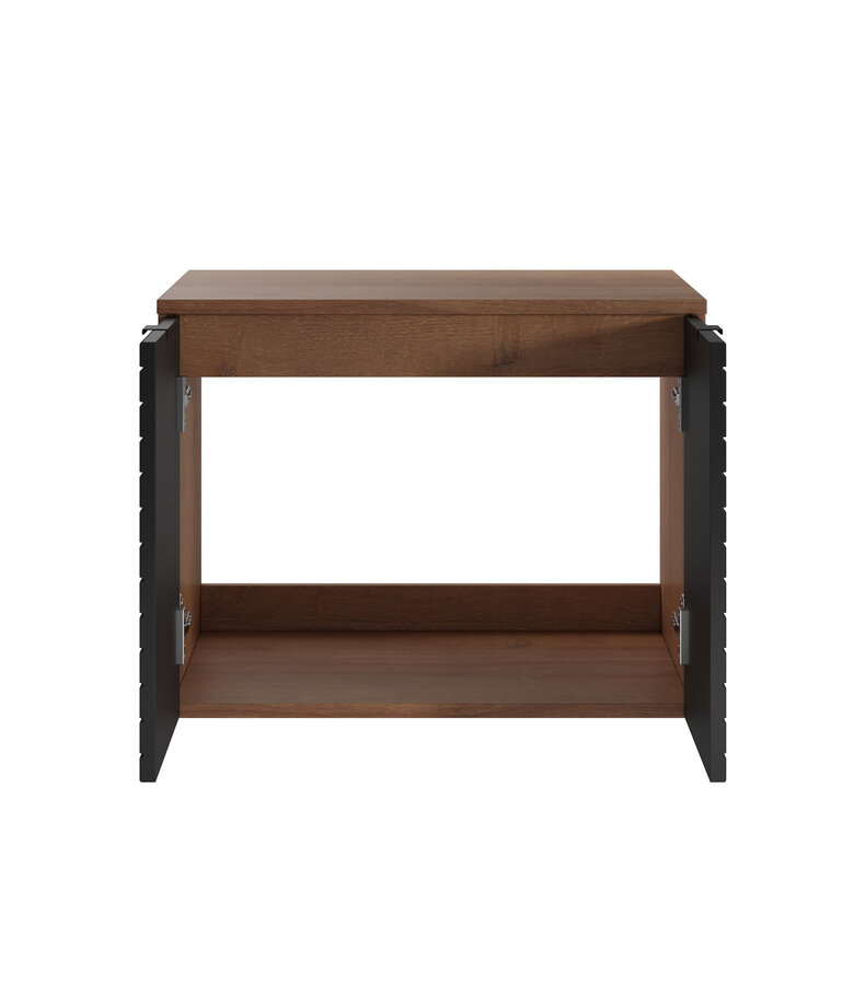 Wastafelkast Dover 60 x 44 x 46 cm - eiken met mat zwart