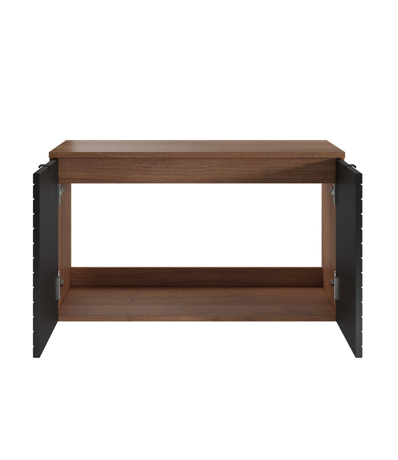 Wastafelkast Dover 80 x 44 x 46 cm - eiken met mat zwart