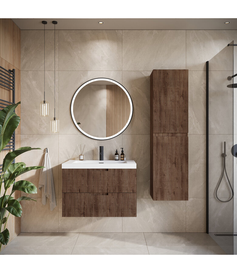 Badkamermeubel Thermis 80cm - walnoot bruin