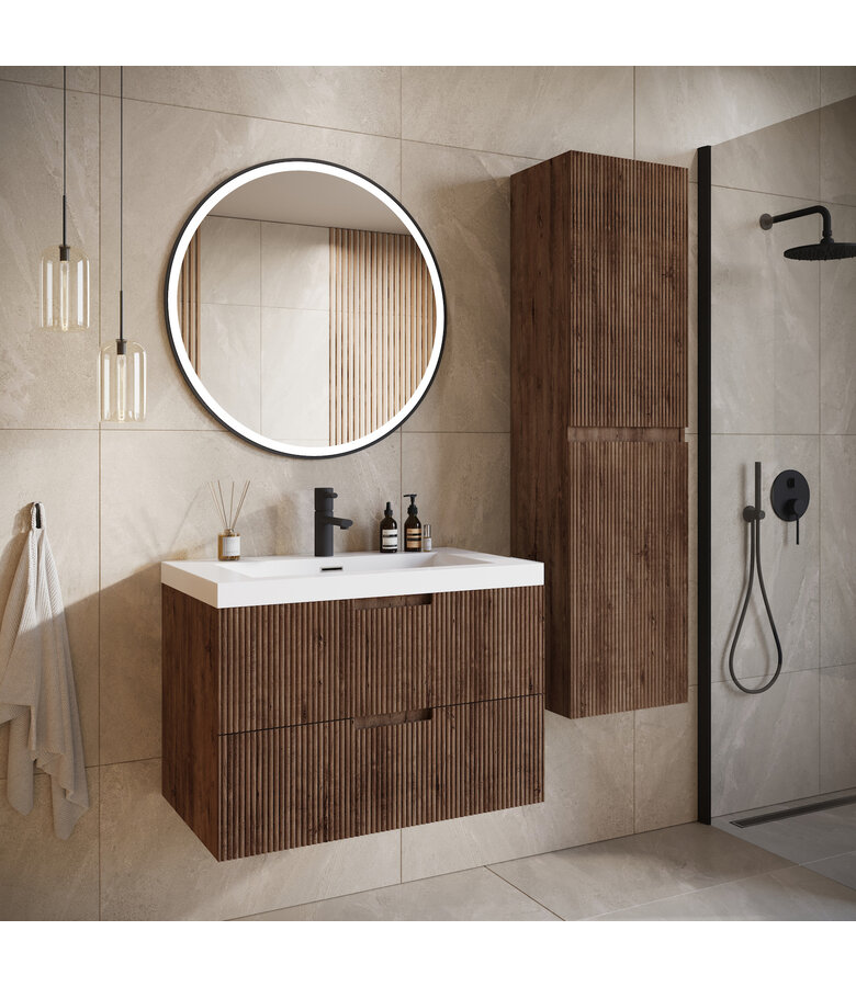 Badkamermeubel Thermis 80cm - walnoot bruin