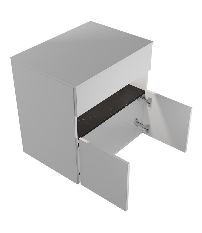 Wastafelkast Lissabon 60 x 44 x 60 - mat wit - met LED verlichting