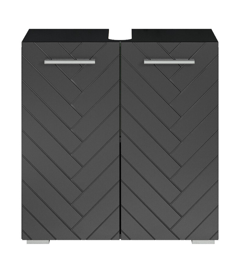 Wastafelkast Jupiter 60 x 30 x 60 cm - mat zwart - visgraat